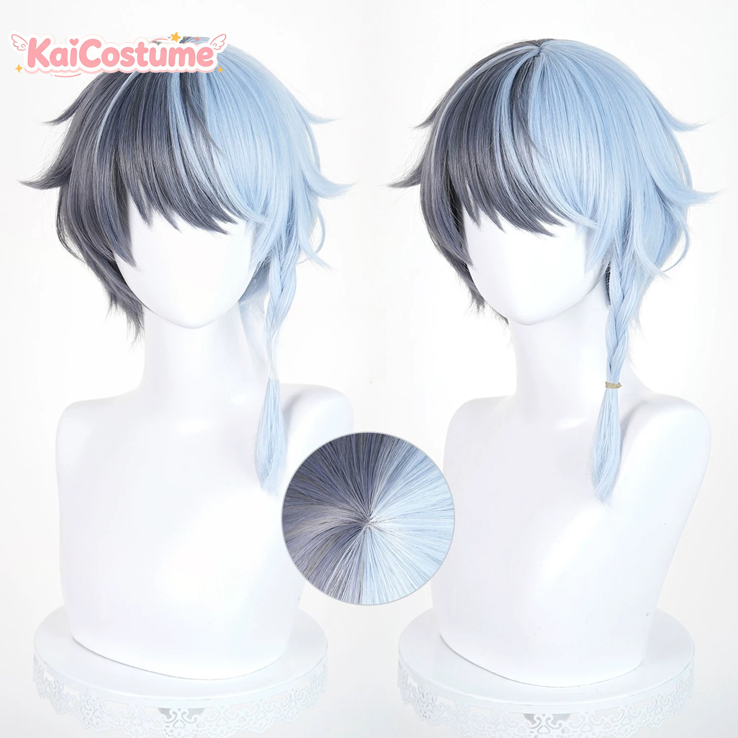 Quality Anime Cosplay - 高品質プロジェクトセカイ トヤ・アオヤギ Bfes Ver コスプレウィッグ スカルプトップヘア付き