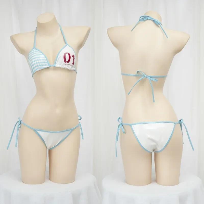 Anime Cosplay Outfit Girl - 日本の可愛い女の子アニメコスプレ衣装レザービキニ背中開き包帯ミニ下着水着ナイトウェア