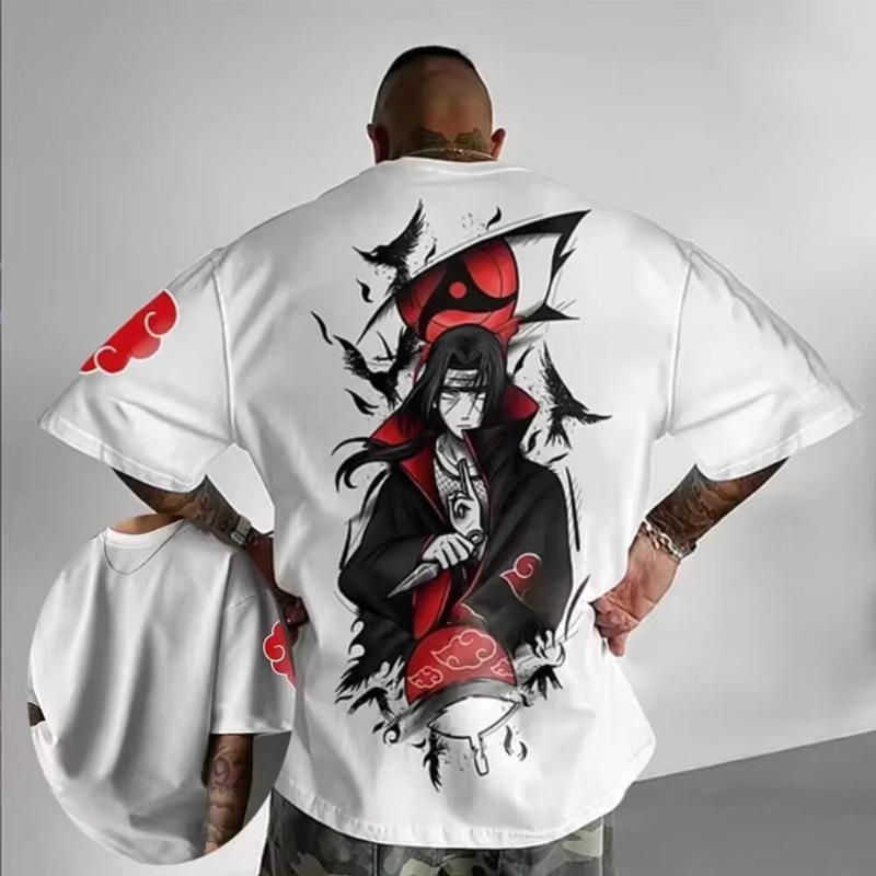 Anime Cosplay Naruto - 2026 新しいナルトうちはイタチメンズアニメパターンプリント半袖ファッショントレンドトップ