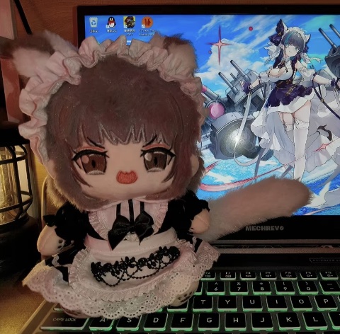 Anime About Cosplay Girl - 20cm アズールレーン HMSチェシャー 着せ替えぬいぐるみ、かわいいアニメコスプレぬいぐるみ、柔らかいゲームキャラクター枕おもちゃ、女の子へのプレゼント