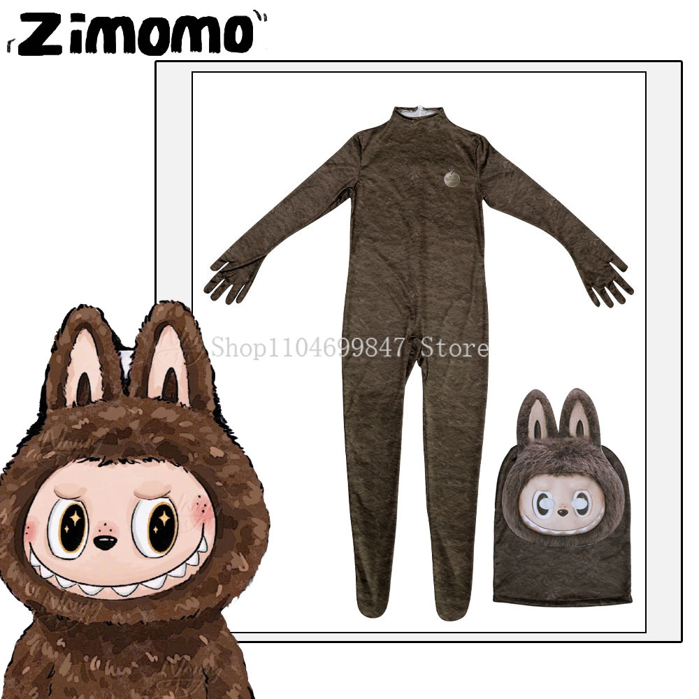 Anime Cosplay Outfit Girl - 漫画モンスター Zimomo コスプレ衣装テーマパークパーティーかわいい毛皮のような衣装フード手袋ハロウィンパーティー男の子女の子ボディスーツ
