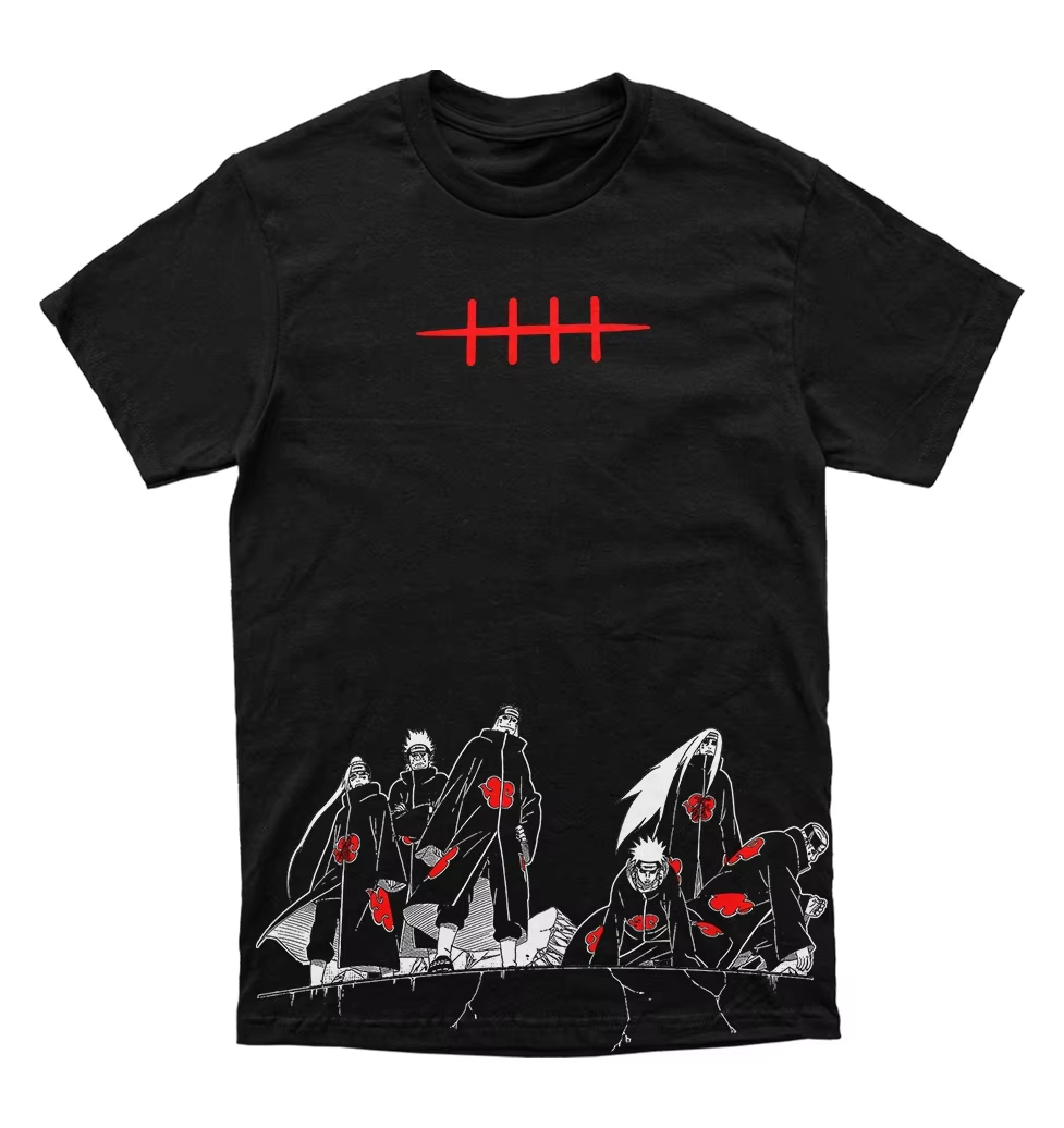 Anime Cosplay Naruto - ナルトペイン暁六道マンガグラフィック Tシャツ男性女性アニメカジュアルコットンストリートファン Tシャツ