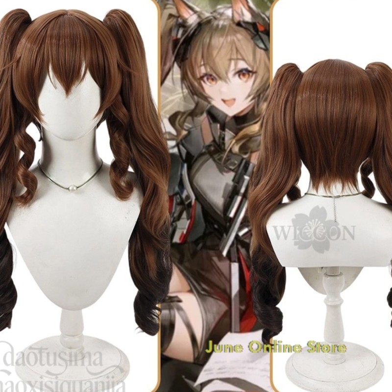 Anime Cosplay Online Store - 6月オンラインストアアニメゲームアークナイツ：エンドフィールドコスプレゲルペッタブラウンツインポニーテールかわいいウィッグファッションジライケガールズシンセ