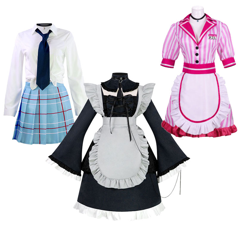 Anime Cosplay Outfit Girl - WHH コミックキタガワマリン五条ワカコスプレ衣装ウェイターメイド衣装ビキニセクシーかつらスーツ女の子のためのハロウィンコスチュームコンベンション