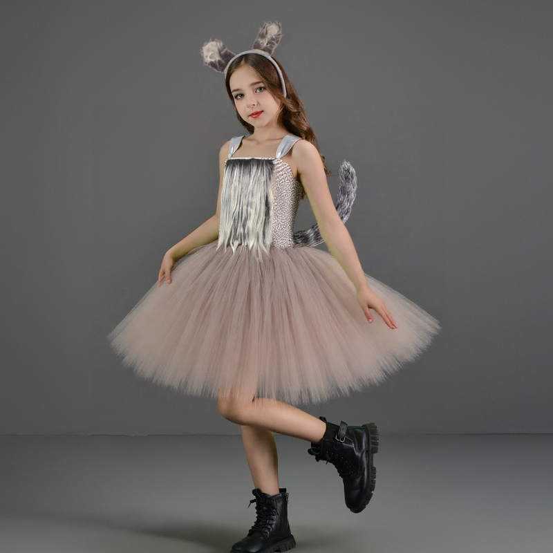 Anime Cosplay Simple - ハロウィン 女の子 子供の日 コスプレ オオカミ コスチューム