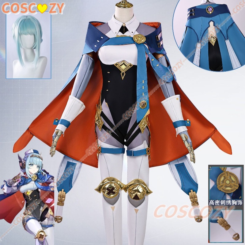Anime Cosplay Outfit Girl - 原神インパクト イネファ コスプレ衣装ウィッグ制服帽子ブームブームサンダーウェーブハロウィンパーティー女性女の子ロールプレイ衣装
