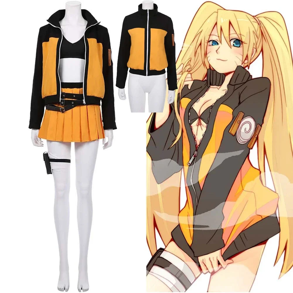 Anime Cosplay Simple - アニメ「うずまきナルト」コスプレ衣装 女性用スーツ ユニフォームスーツ ハロウィン カーニバル パーティー