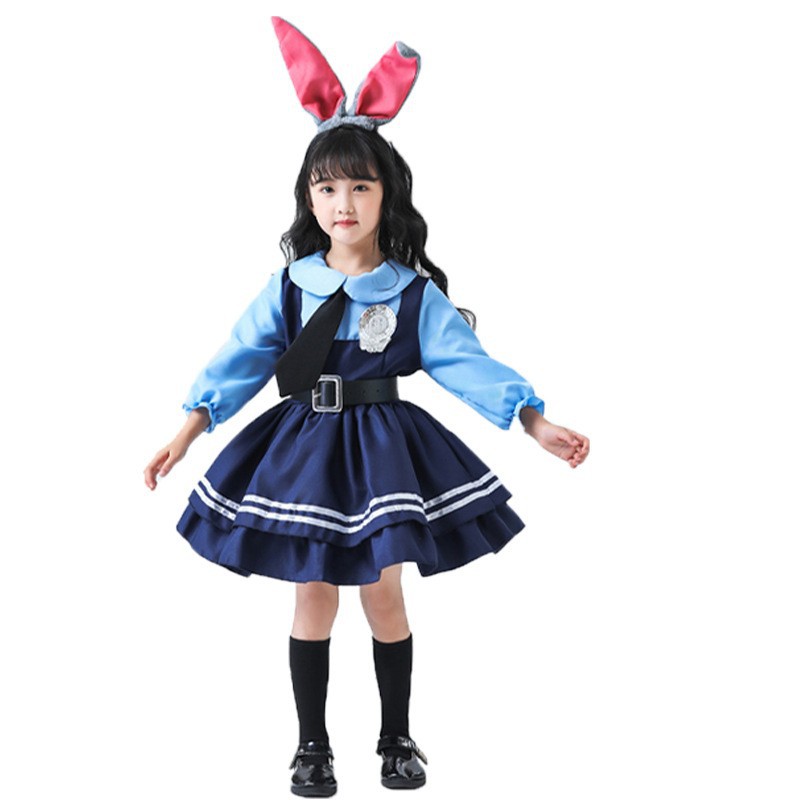 Anime Cosplay Simple - ジュディコスプレドレス男性女性コスプレアニメ衣装スーツカーニバル親子パフォーマンスファンシー衣装