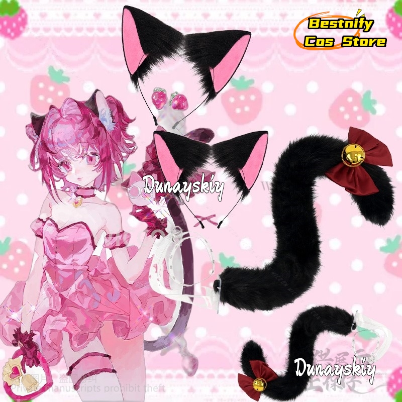 アニメ東京ミュウミュウコスプレ桃宮いちご動物猫耳ぬいぐるみヘ - Anime Cosplay Simple のレビューと価格
