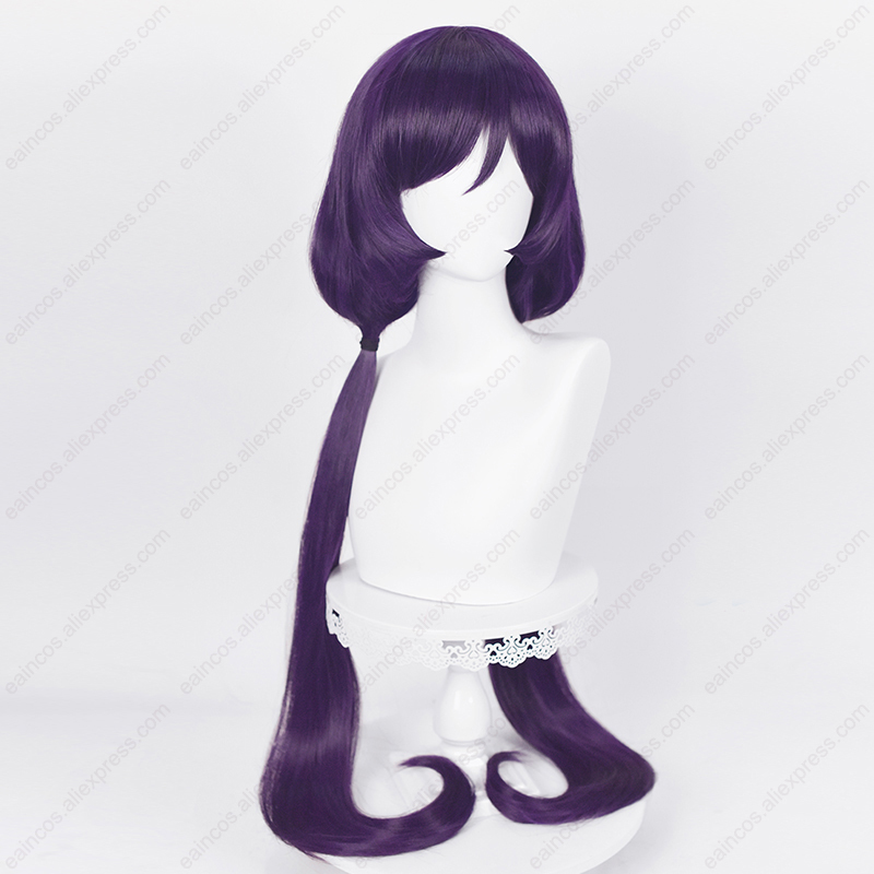 アニメnoomojoコスプレウィッグ、耐熱性合成毛、紫と黒、 - Anime Cosplay Long Black Hair のレビューと価格