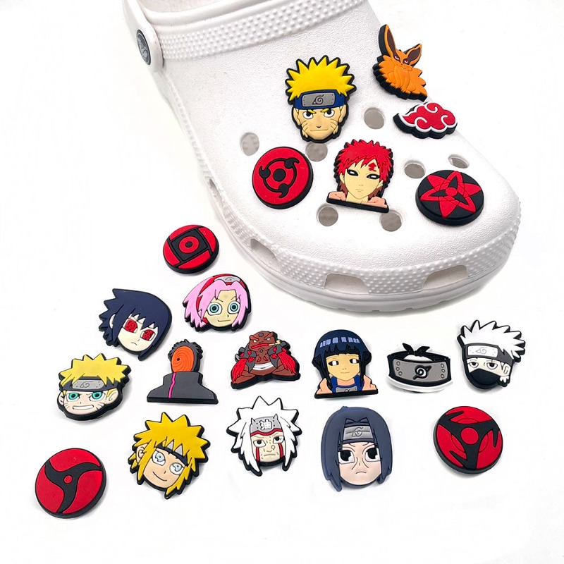 ナルトうずまきナルトうちはサスケ我愛羅漫画取り外し可能な靴花 - Anime Cosplay Naruto のレビューと価格