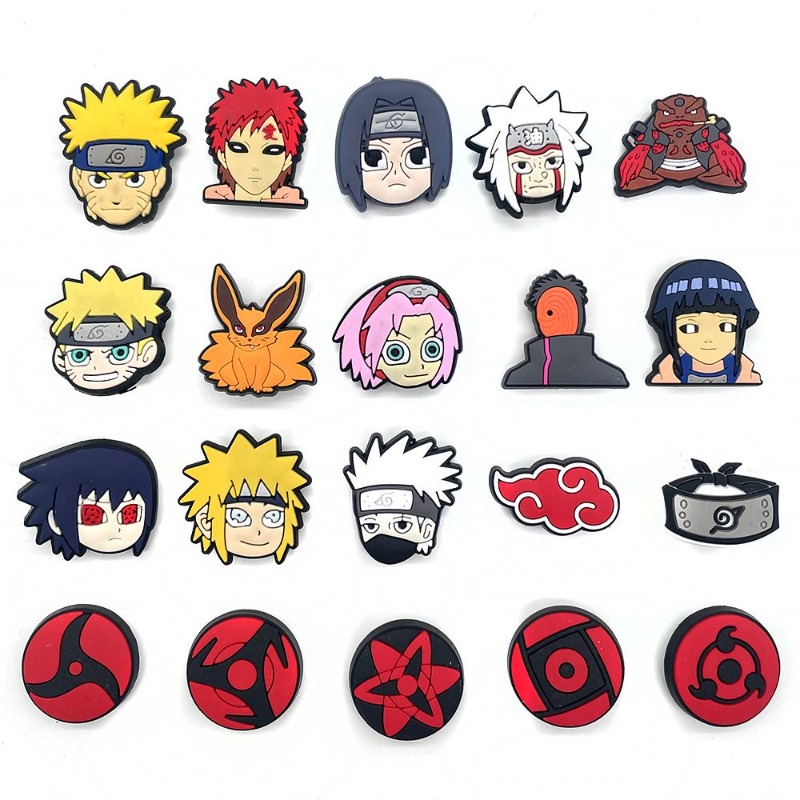 ナルトうずまきナルトうちはサスケ我愛羅漫画取り外し可能な靴花 - Anime Cosplay Naruto のレビューと価格
