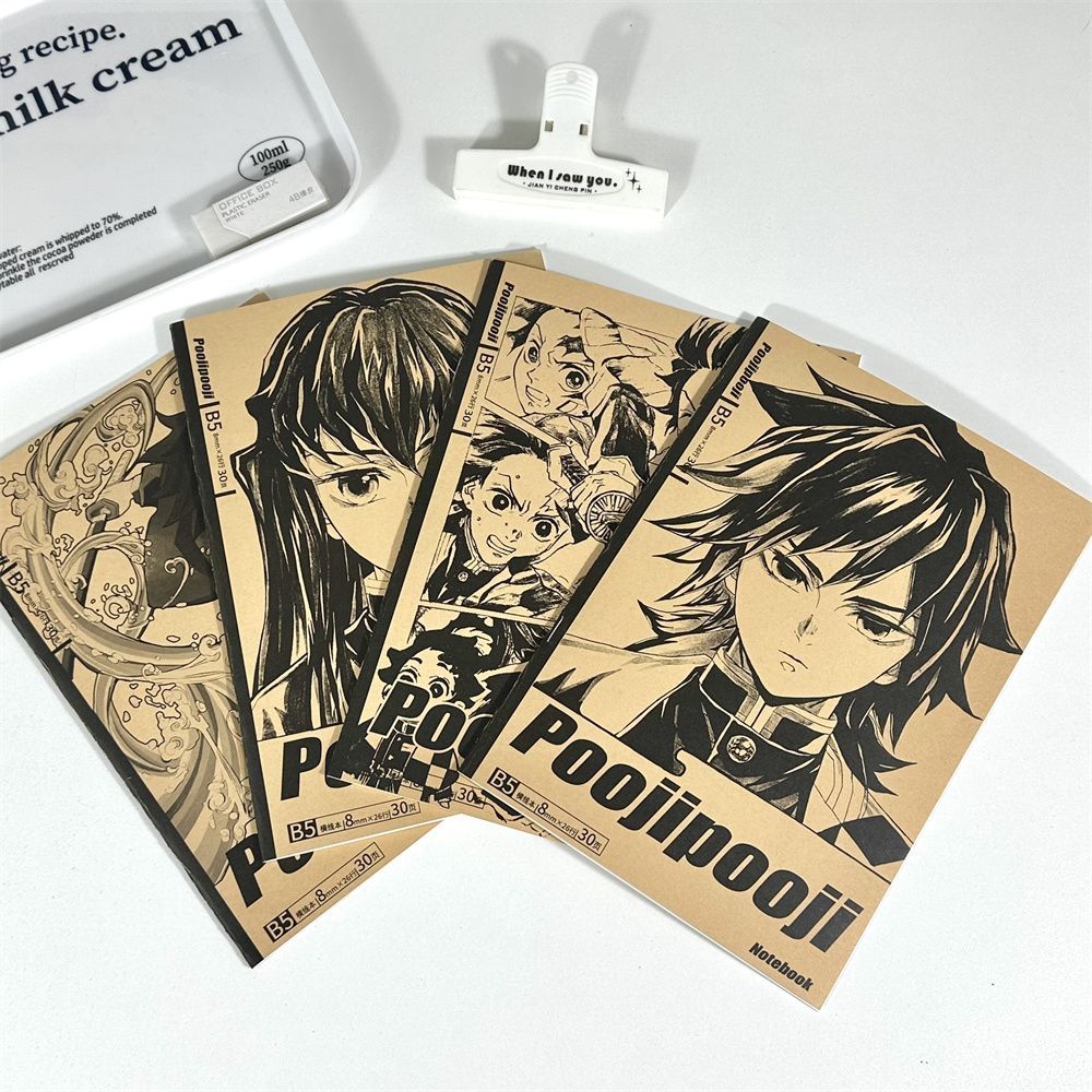 鬼滅の刃風B5クラフトノート、中綴じデザイン、アニメノート、 - Cosplay Anime Tsunade のレビューと価格
