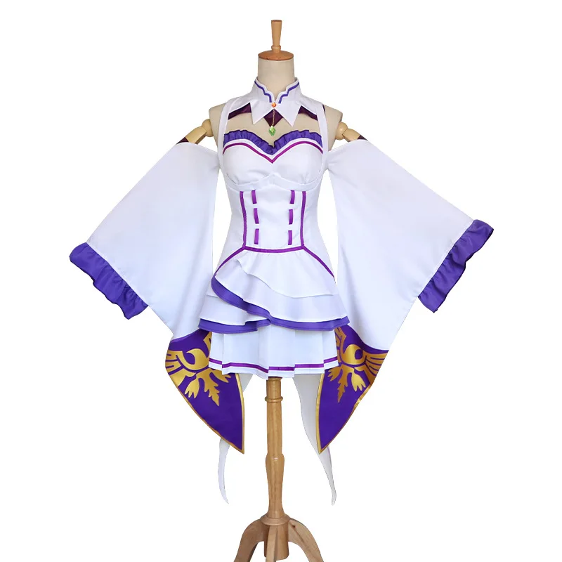Reゼロから始める異世界生活エミリアコスプレ衣装女性の帽子ド - Anime Cosplay Duo のレビューと価格