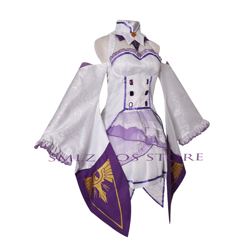 エミリアコスプレアニメ再ゼロカラハジメル異世界生活衣装白制服 - Anime Cosplay Dresses のレビューと価格