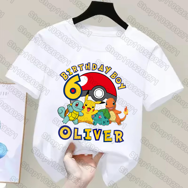 ポケモン子供 Tシャツピカチュウ誕生日番号 1-9 プリント - Anime Cosplay Pokemon のレビューと価格