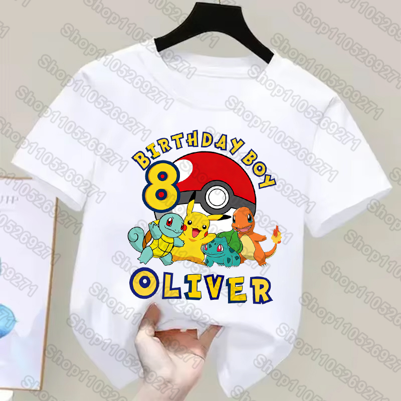 ポケモン子供 Tシャツピカチュウ誕生日番号 1-9 プリント - Anime Cosplay Pokemon のレビューと価格