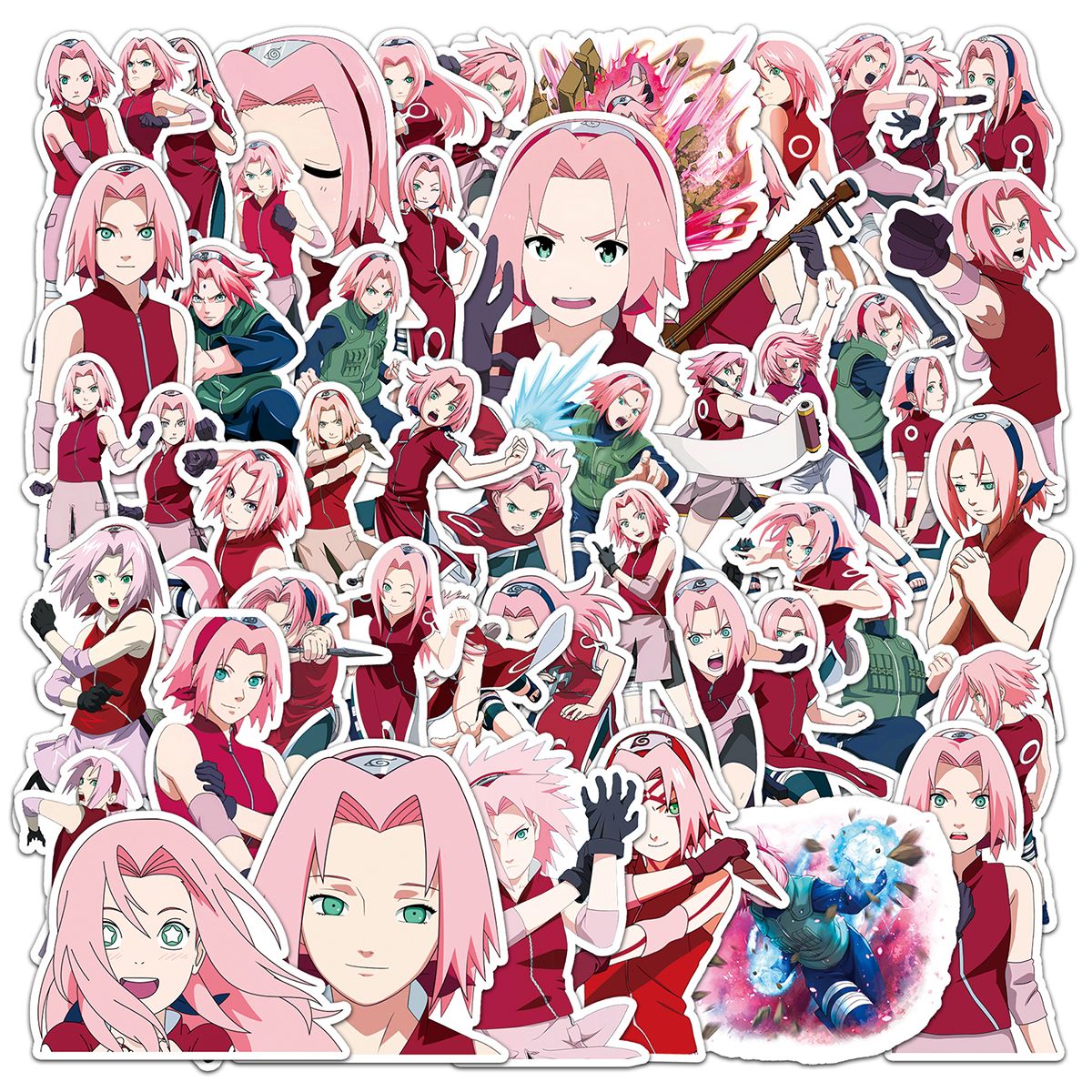 ナルト春野サクラ漫画かわいい 50 個ステッカーかわいい 2 - Anime Cosplay Naruto のレビューと価格