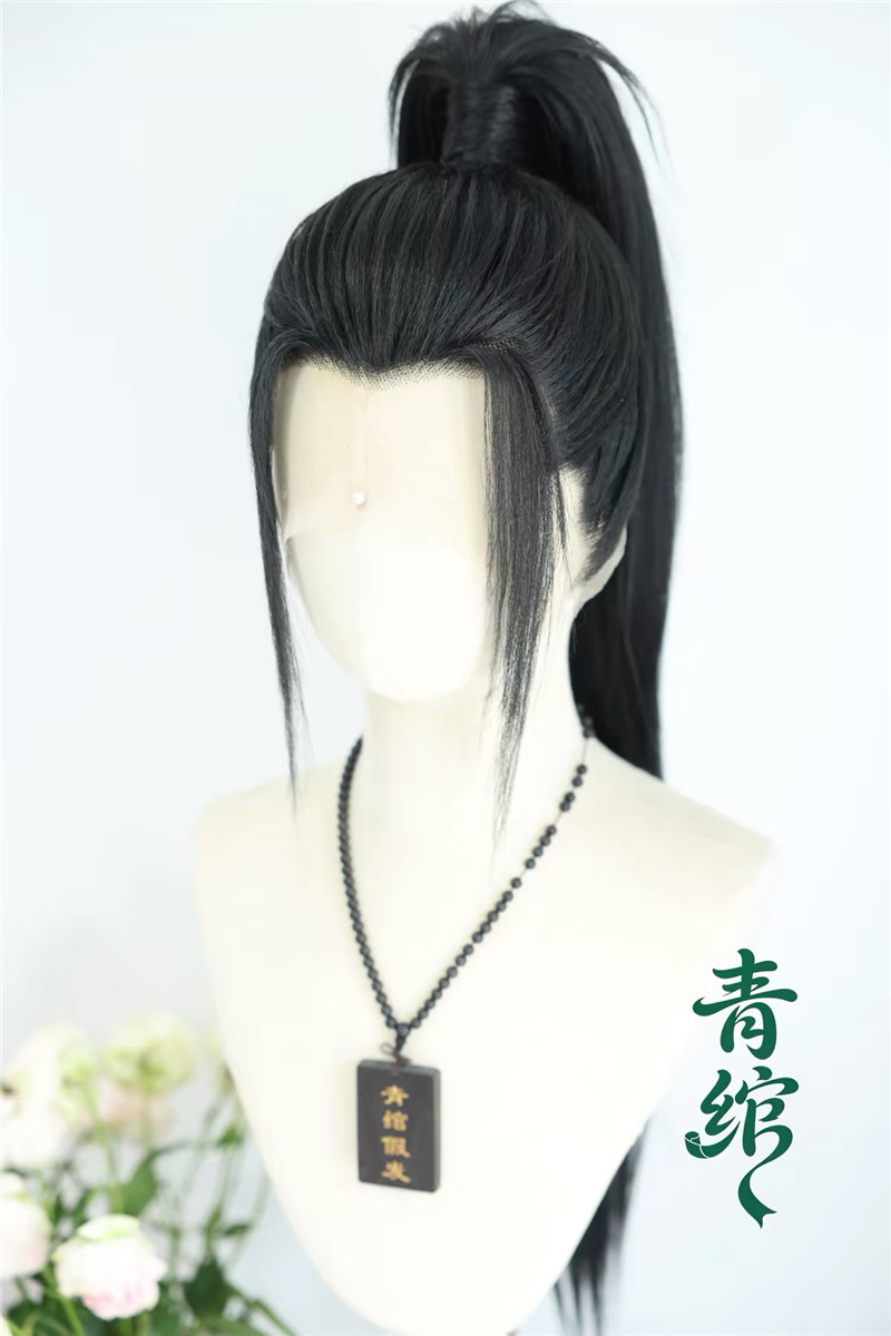 すでにスタイリング済みのルー・ドンビン（映画『八仙伝』）ブラ - Anime Cosplay Long Black Hair のレビューと価格