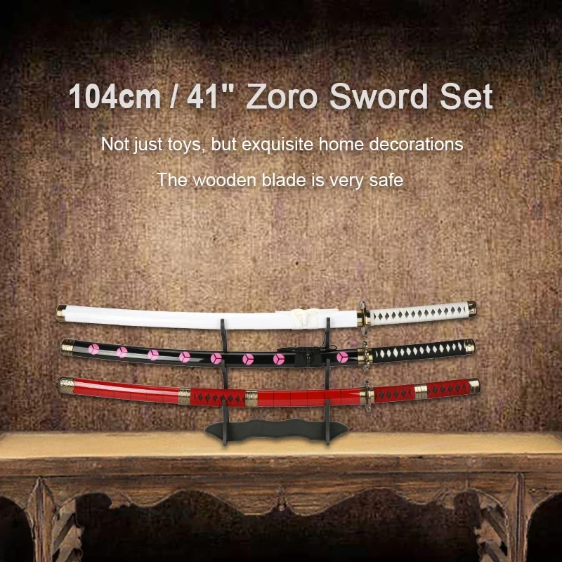 2026 3ピース ロロノア・ゾロ刀 104cm 手作り刀  - Anime Cosplay Katana のレビューと価格