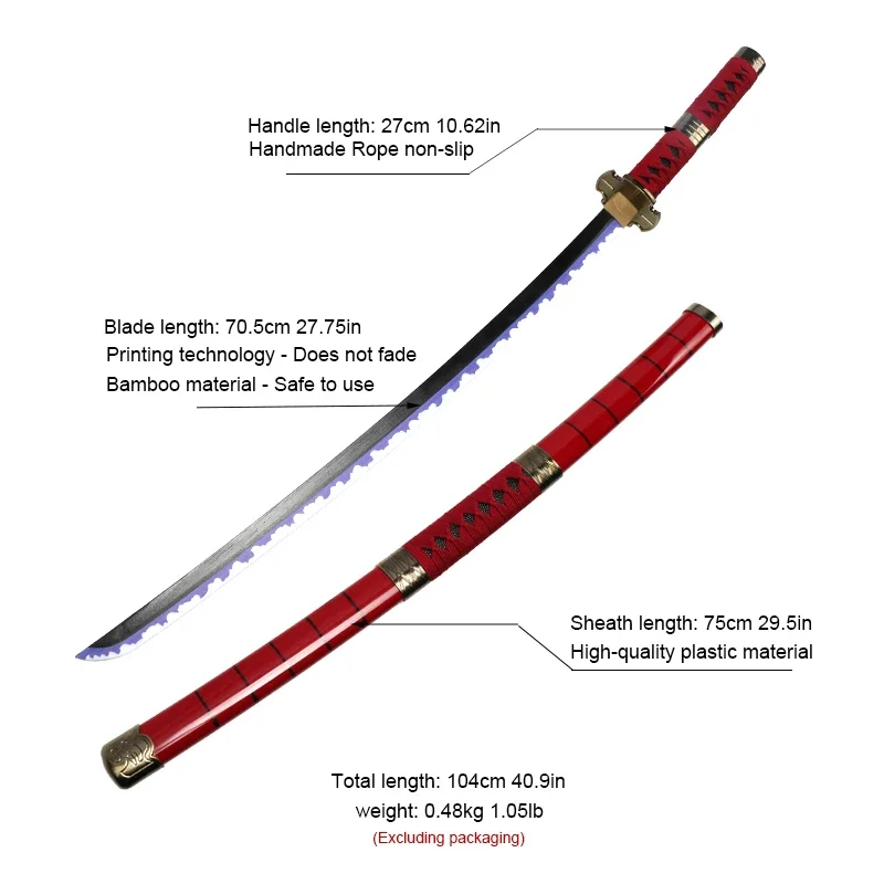 2026 3ピース ロロノア・ゾロ刀 104cm 手作り刀  - Anime Cosplay Katana のレビューと価格