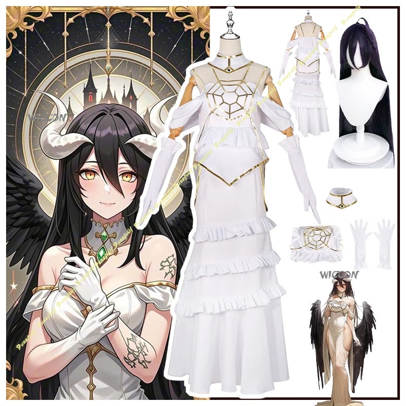 コスプレ衣装アニメオーバーアルベドガールズドレスウィッグロー - Anime Cosplay Albedo のレビューと価格