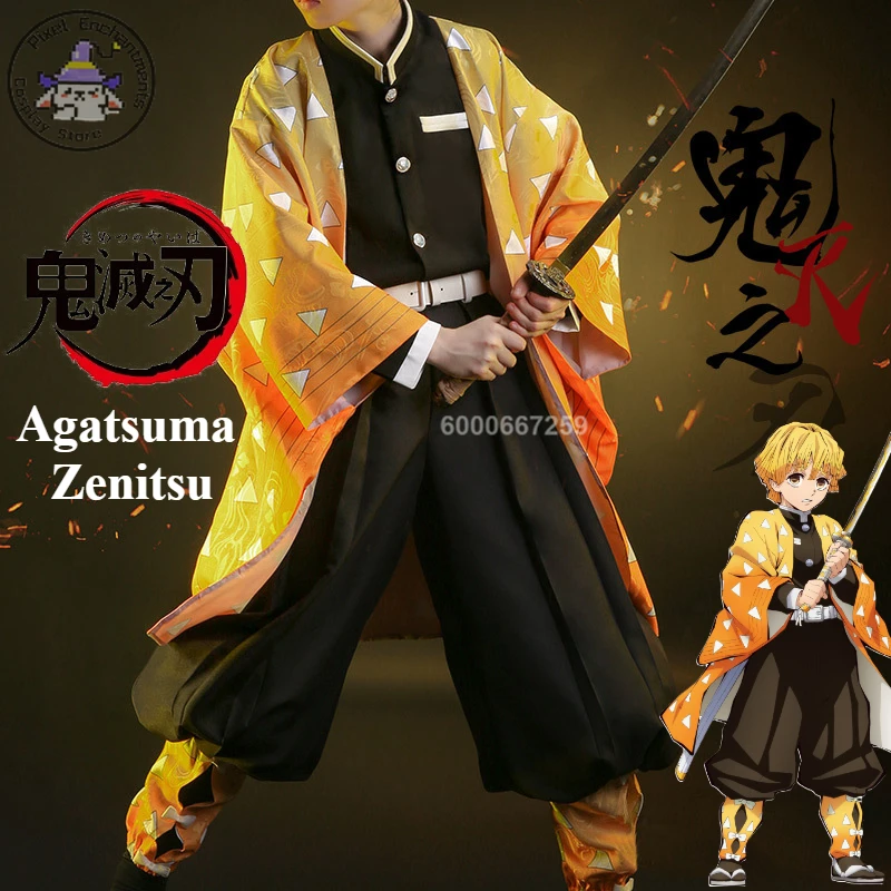 デーモンスレイヤーズアニメ鬼滅の刃我妻善逸コスプレ衣装女性男 - Cosplay Anime Tsunade のレビューと価格